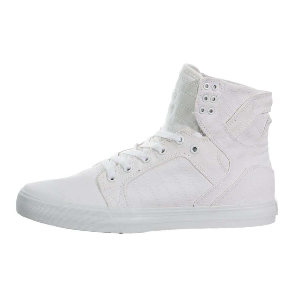 Baskets Montantes Supra SkyTop Blanche Off White/White-White Homme | LAF-00187938